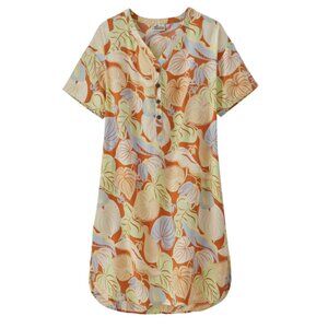 Patagonia Women's XS Orange White Short Sleeve Patahola Dress Tropical Summer